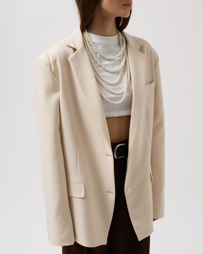 Μπλέιζερ oversize κρεμ