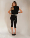 Μπλούζα αμάνικη ζιβάγκο με βάτες μαύρη