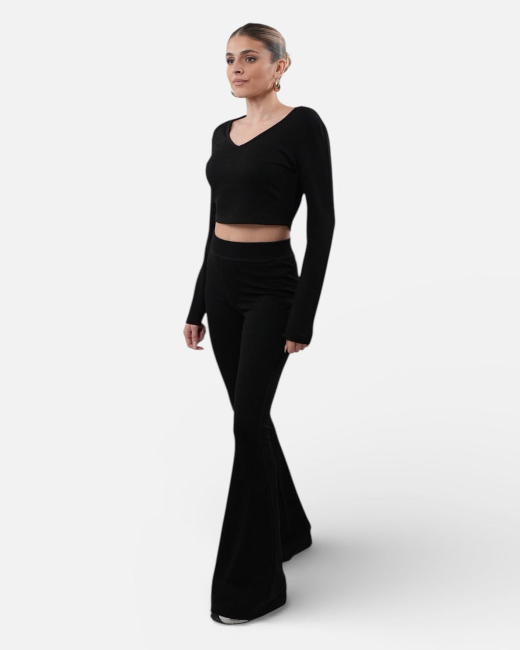 Black blouse-pants set
