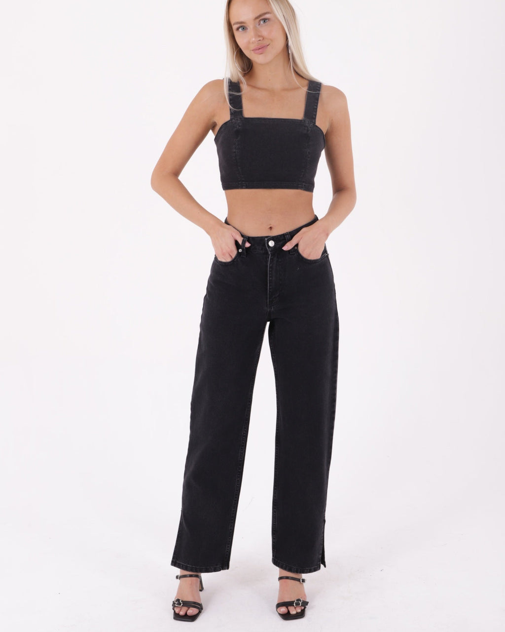 Τζιν μαύρο ίσιο ψηλόμεσο