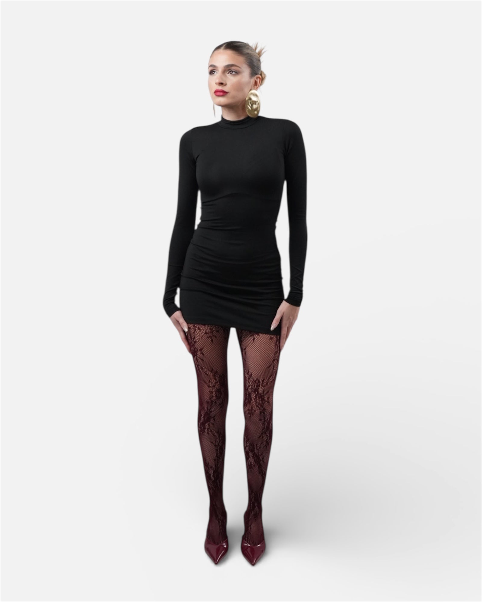 Μαύρο ζιβάγκο εφαρμοστό φόρεμα