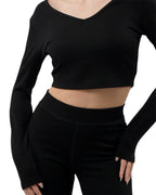Black blouse-pants set