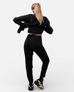 Σετ μαύρο υφασμάτινο παντελόνι και jacket πουκάμισο