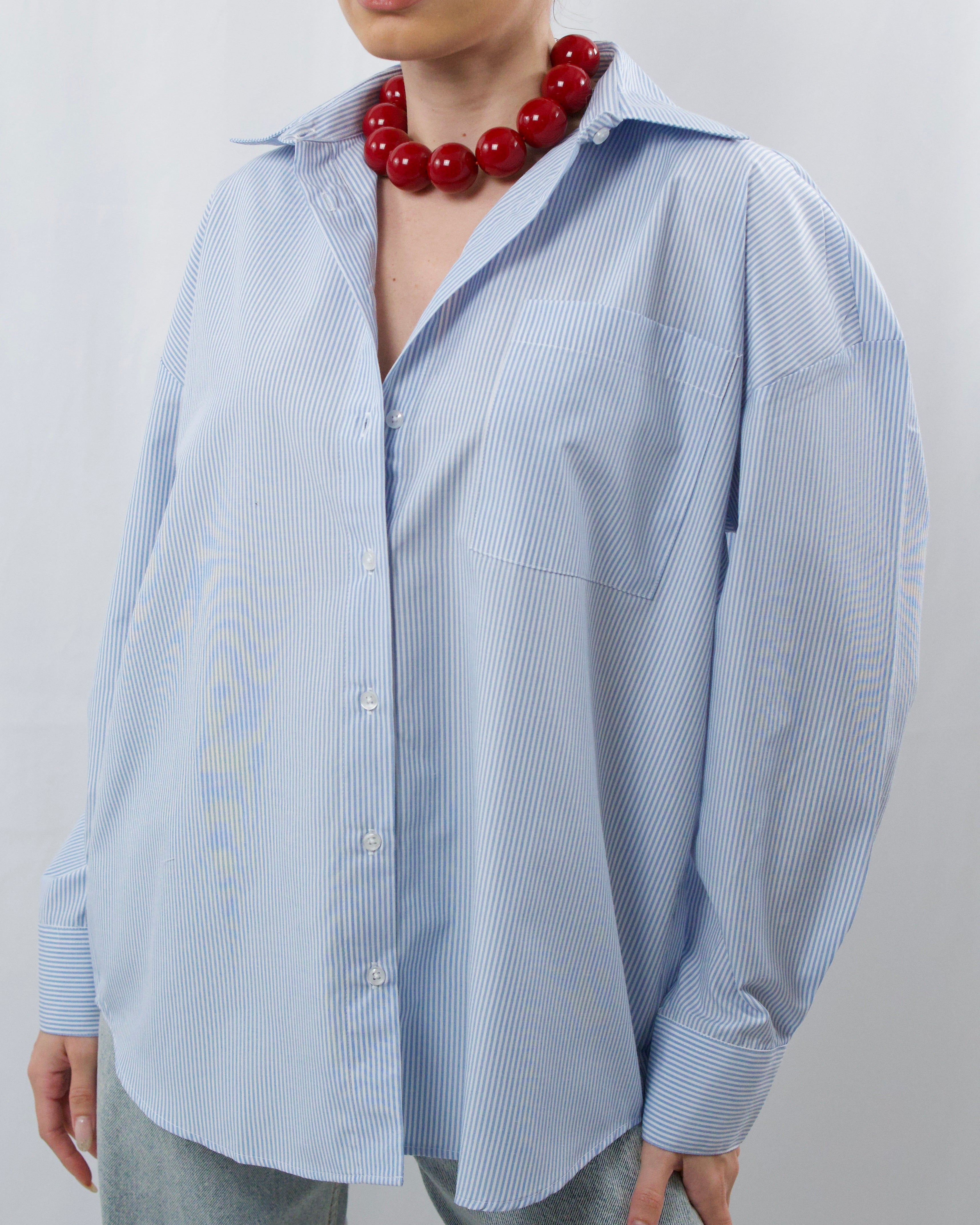 Ριγέ πουκάμισο μπλε-λευκό