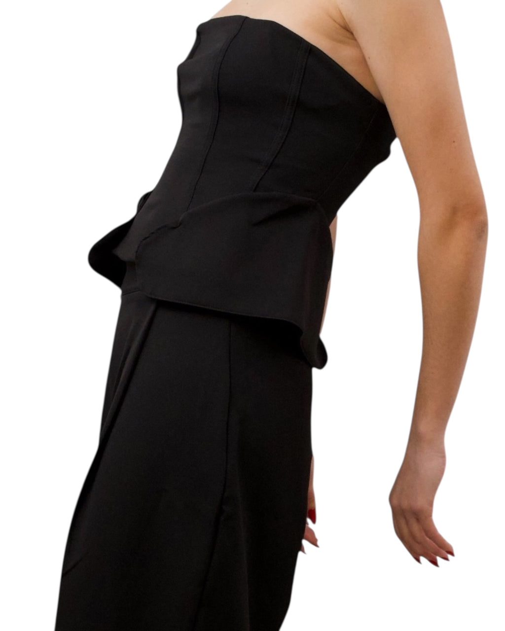 Σετ strapless μπλούζα με φερμουάρ και παντελόνι