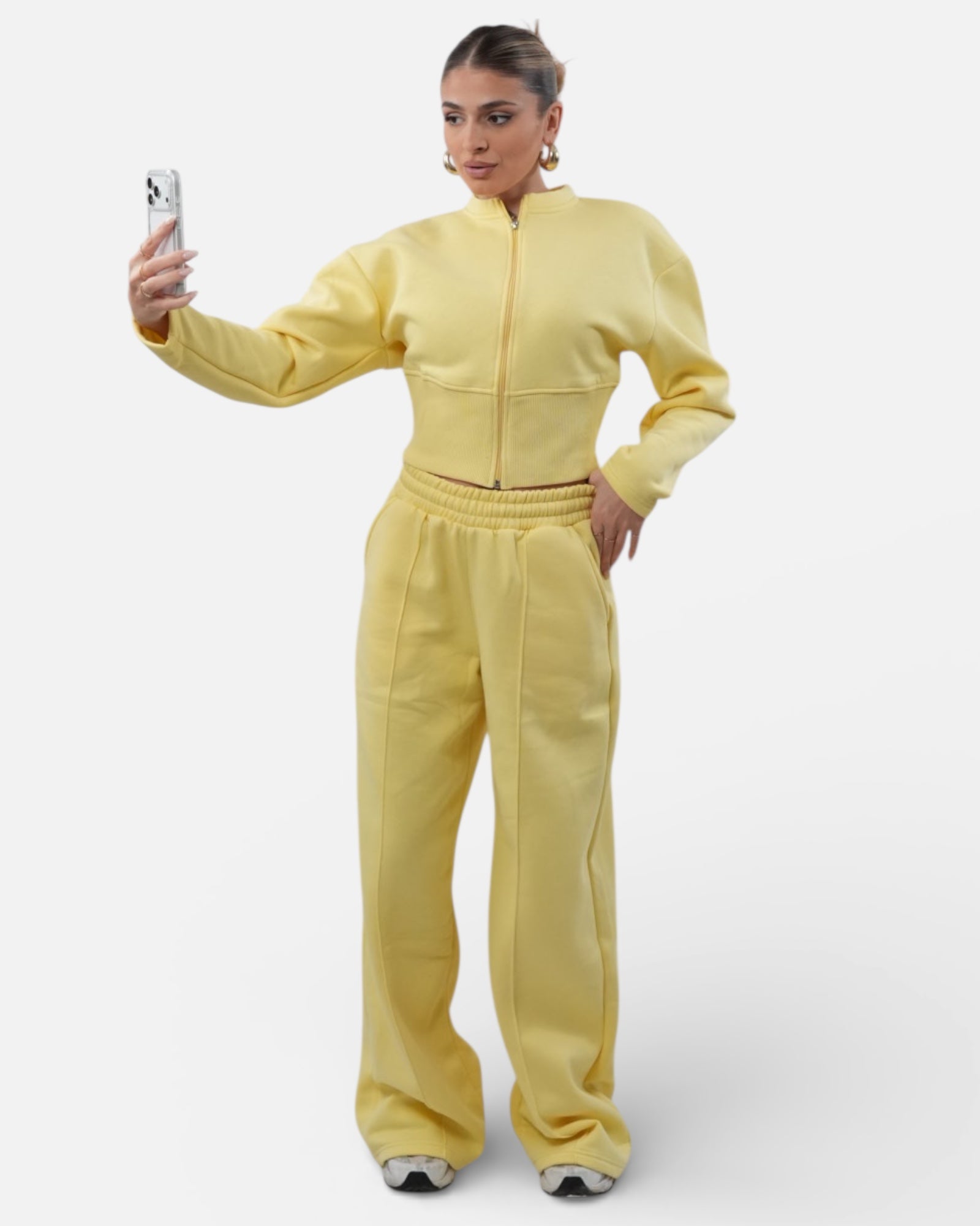 Σετ κίτρινη φόρμα με ζακέτα