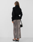 Μαύρη oversized πλεκτή τουνίκ με ζιβάγκο