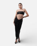 Σετ strapless top με φούστα και παγιέτες