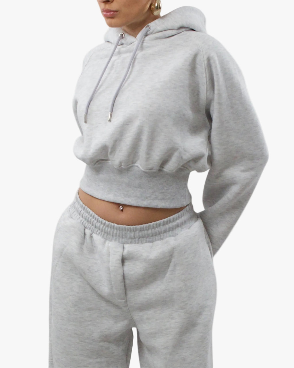 Σετ γκρι oversized φόρμα με φούτερ