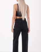 Τζιν μαύρο ίσιο ψηλόμεσο