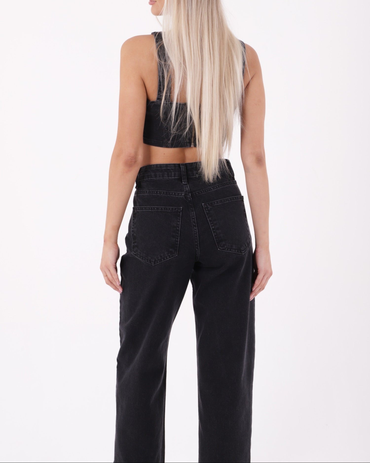 Τζιν μαύρο ίσιο ψηλόμεσο