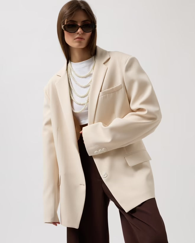 Μπλέιζερ oversize κρεμ