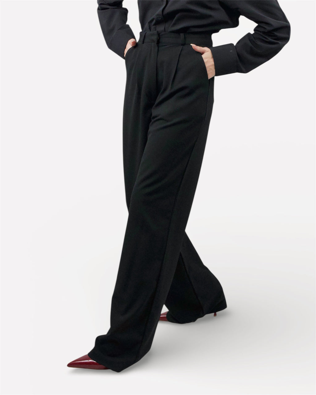 Μαύρη φαρδιά παντελόνα