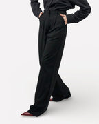 Μαύρη φαρδιά παντελόνα