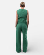 Green suit set with vest and pants