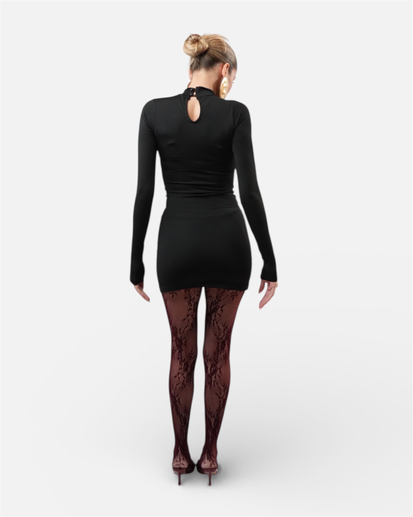 Μαύρο ζιβάγκο εφαρμοστό φόρεμα