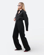 Μαύρη φαρδιά παντελόνα