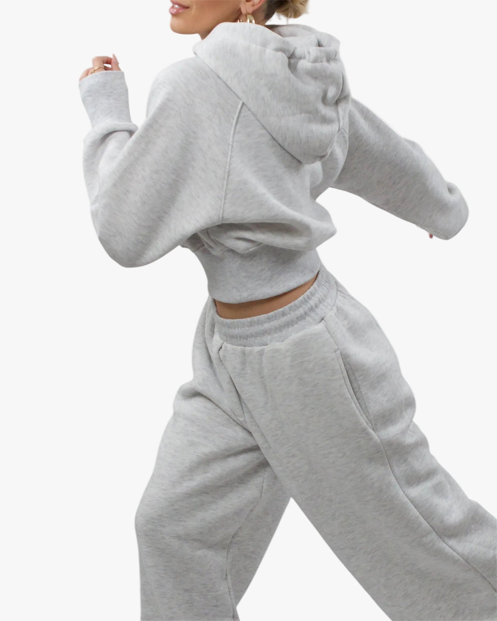 Σετ γκρι oversized φόρμα με φούτερ