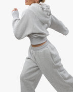 Σετ γκρι oversized φόρμα με φούτερ