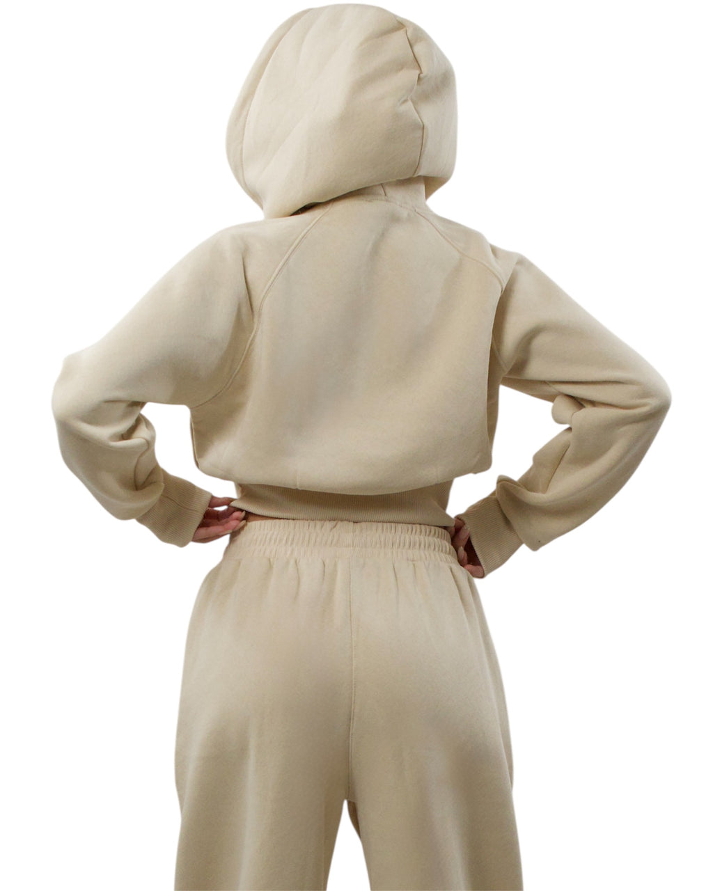 Σετ μπεζ oversized φόρμα με φούτερ