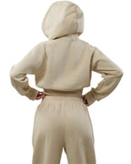 Σετ μπεζ oversized φόρμα με φούτερ