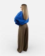 Μπλε crop μπουκάμισο oversize