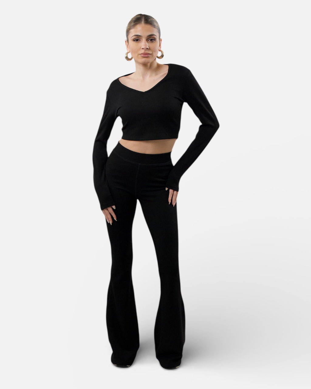 Black blouse-pants set