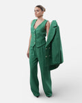 Green suit set with vest and pants