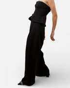 Σετ strapless μπλούζα με φερμουάρ και παντελόνι