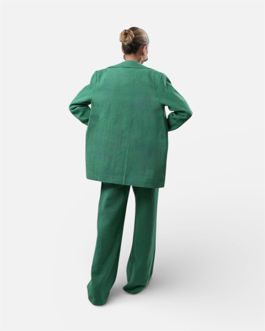 Green suit set with vest and pants