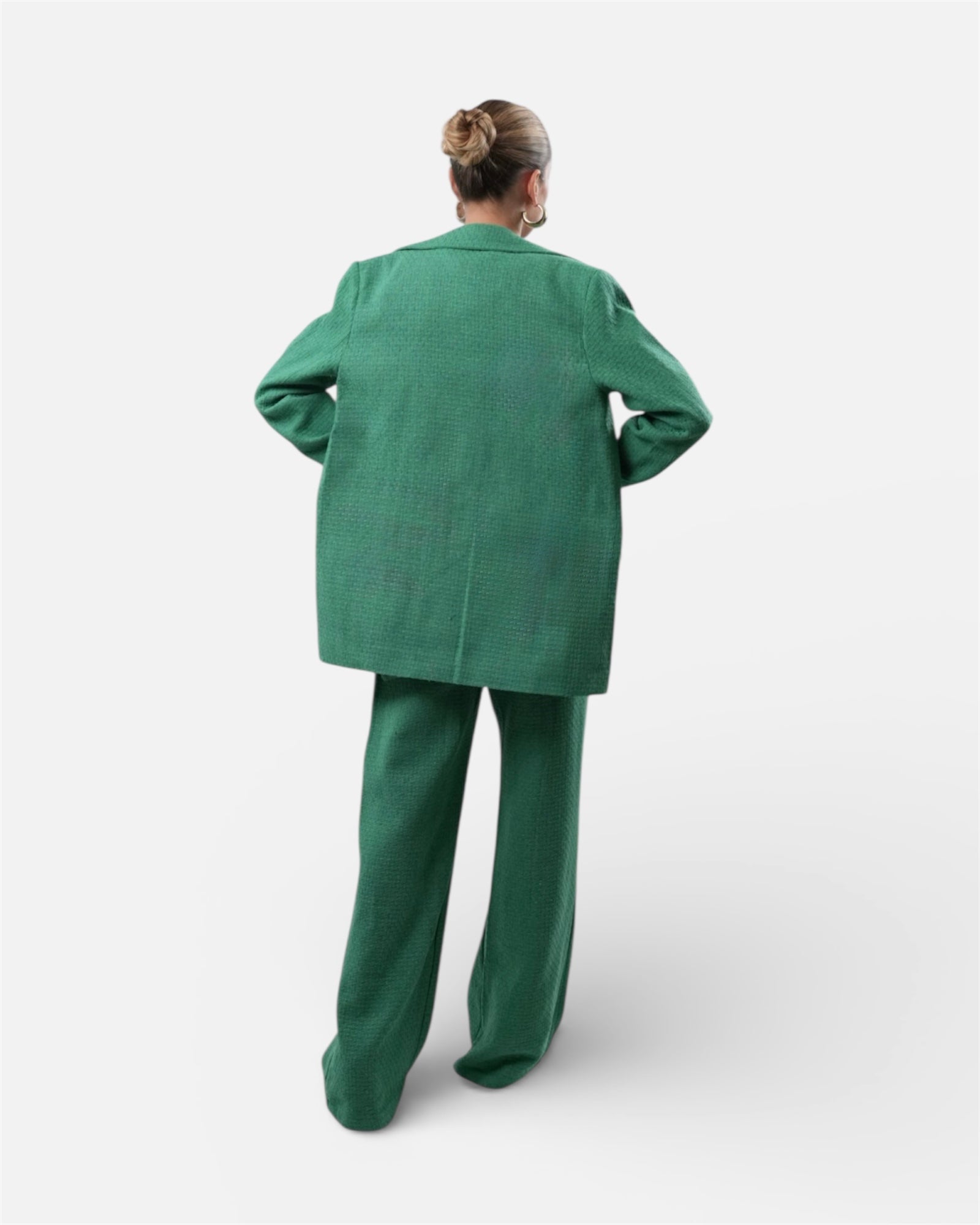 Σετ πράσινο κοστούμι με γιλέκο και παντελόνα