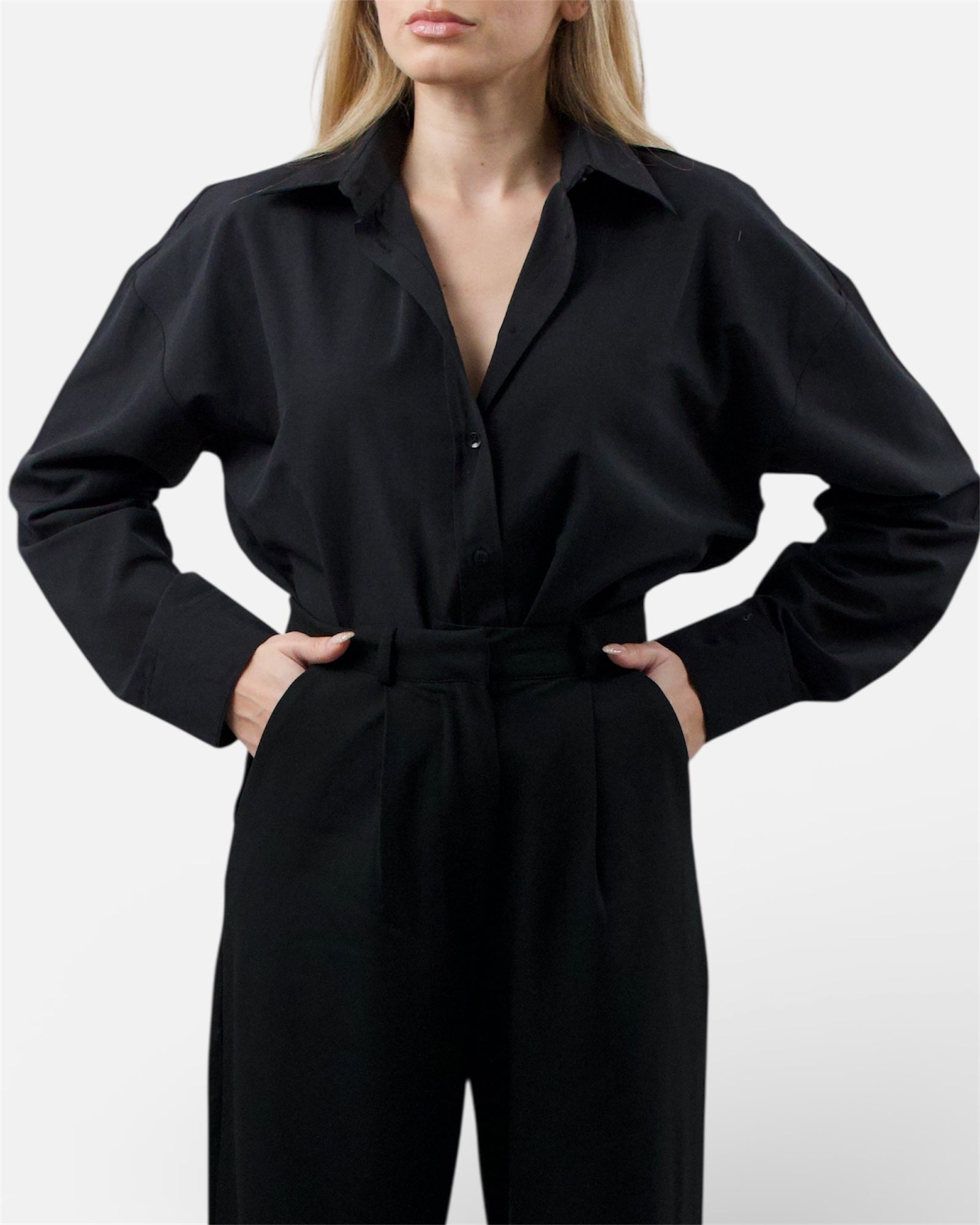 Μαύρο basic πουκάμισο