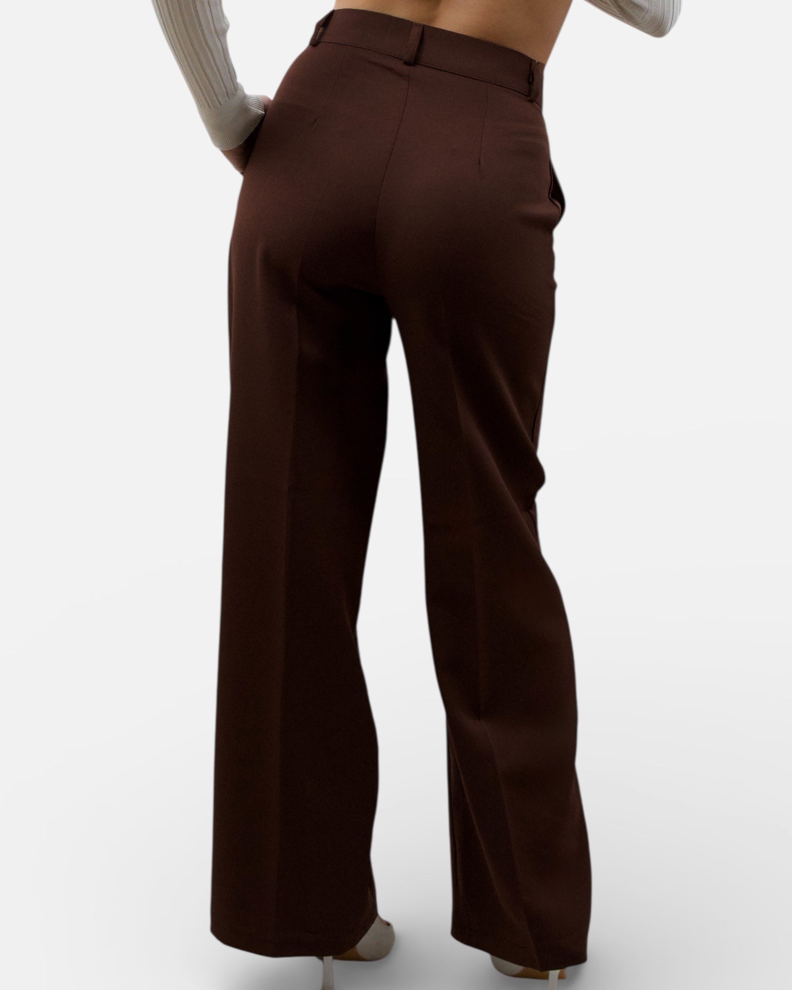 Παντελόνα γραφείου καφέ