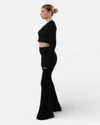 Black blouse-pants set