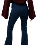 Μπλε ελαστικό ψηλόμεσο τζιν καμπάνα